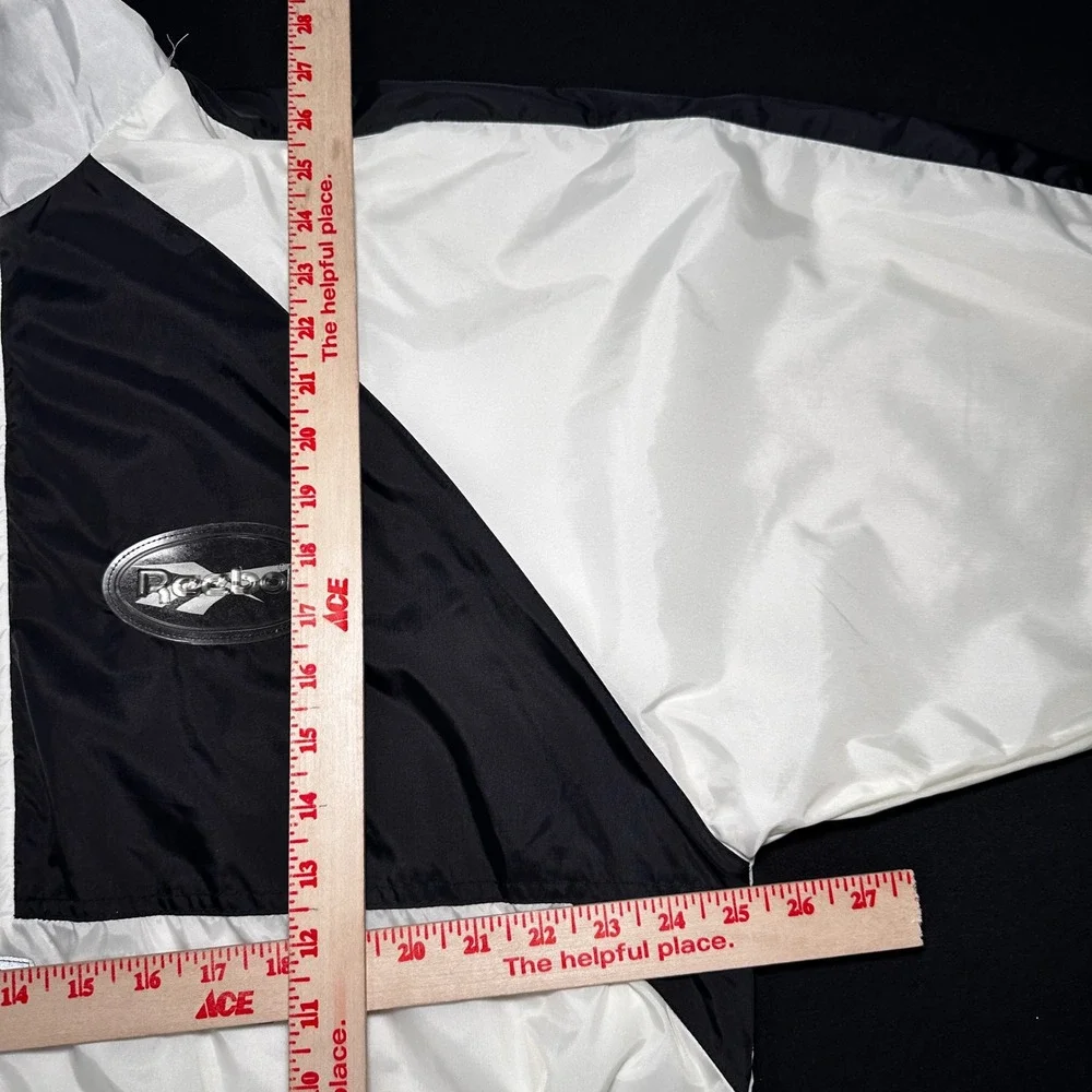 90s Reebok Anorak Jacket Men‎ Medium Black White Colorblock Commuter Streetwear
